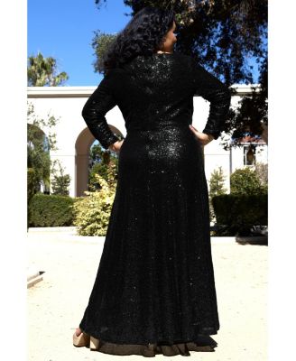 Women's Long Sleeve Sequin Formal Dress