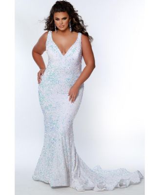 Women's V-Neck Mermaid Velvet Evening Gown