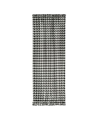 Plaid Country Farmhouse French Door Curtain Panel With Matching Tieback - 25W x 40L, Yellow