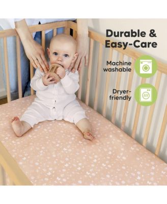 2pk Soothe Fitted Crib Sheets Neutral, Baby Crib Sheets, Fits Standard Nursery Baby Mattress