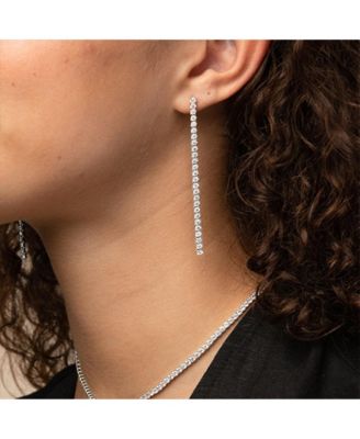 Sterling Silver Cherie Tennis Bracelet, Necklace & Drop Earrings Set