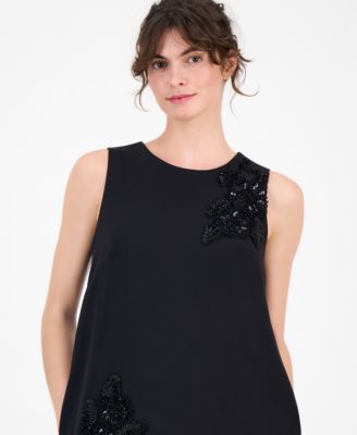 Women's Embellished Sleeveless Shift Dress