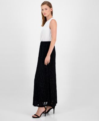 Women's Glitter Flared Maxi Skirt