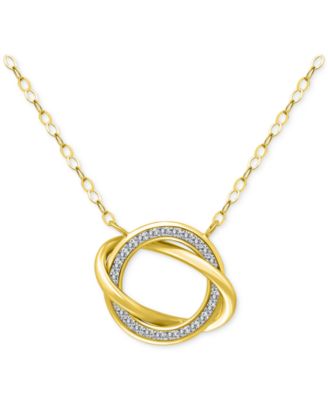 Giani Bernini - Cubic Zirconia Love Knot Pendant Necklace in Sterling Silver, 16" + 2" extender