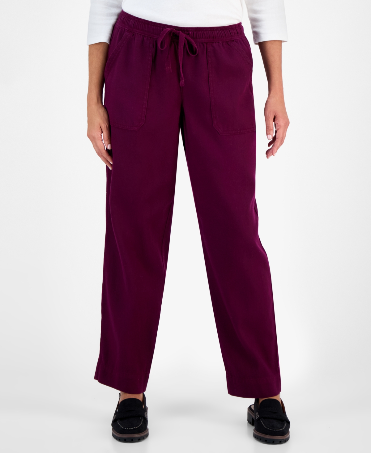 Style & Co Women's Pull On Utility Pants, Macy's Exclusive In Purple