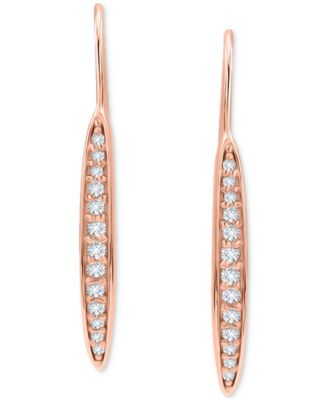 Cubic Zirconia Pav&eacute; Linear Earrings in 18k Rose Gold, Macy's Exclusive
