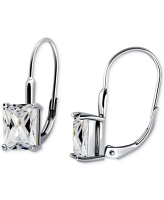 Giani Bernini - Cubic Zirconia Octagon Leverback Drop Earrings in Sterling Silver