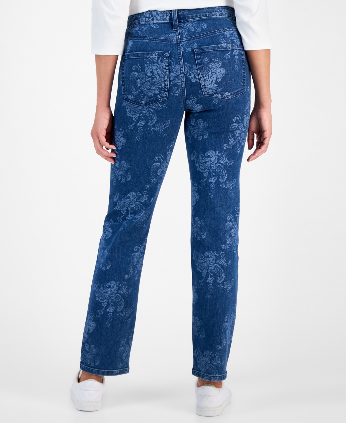 Style & Co Women's Printed Straight-Leg Jeans, Macy's Exclusive