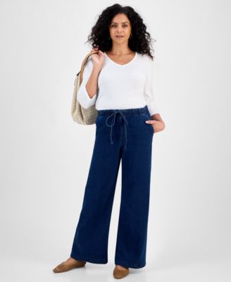 Style & Co - Women's Wide-Leg Pull-On Jeans