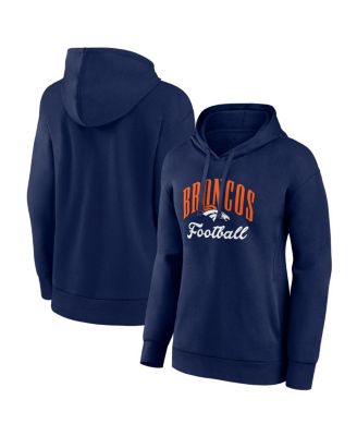 Fanatics - Women's Navy Denver Broncos Team Logo Victory Script Pullover Hoodie