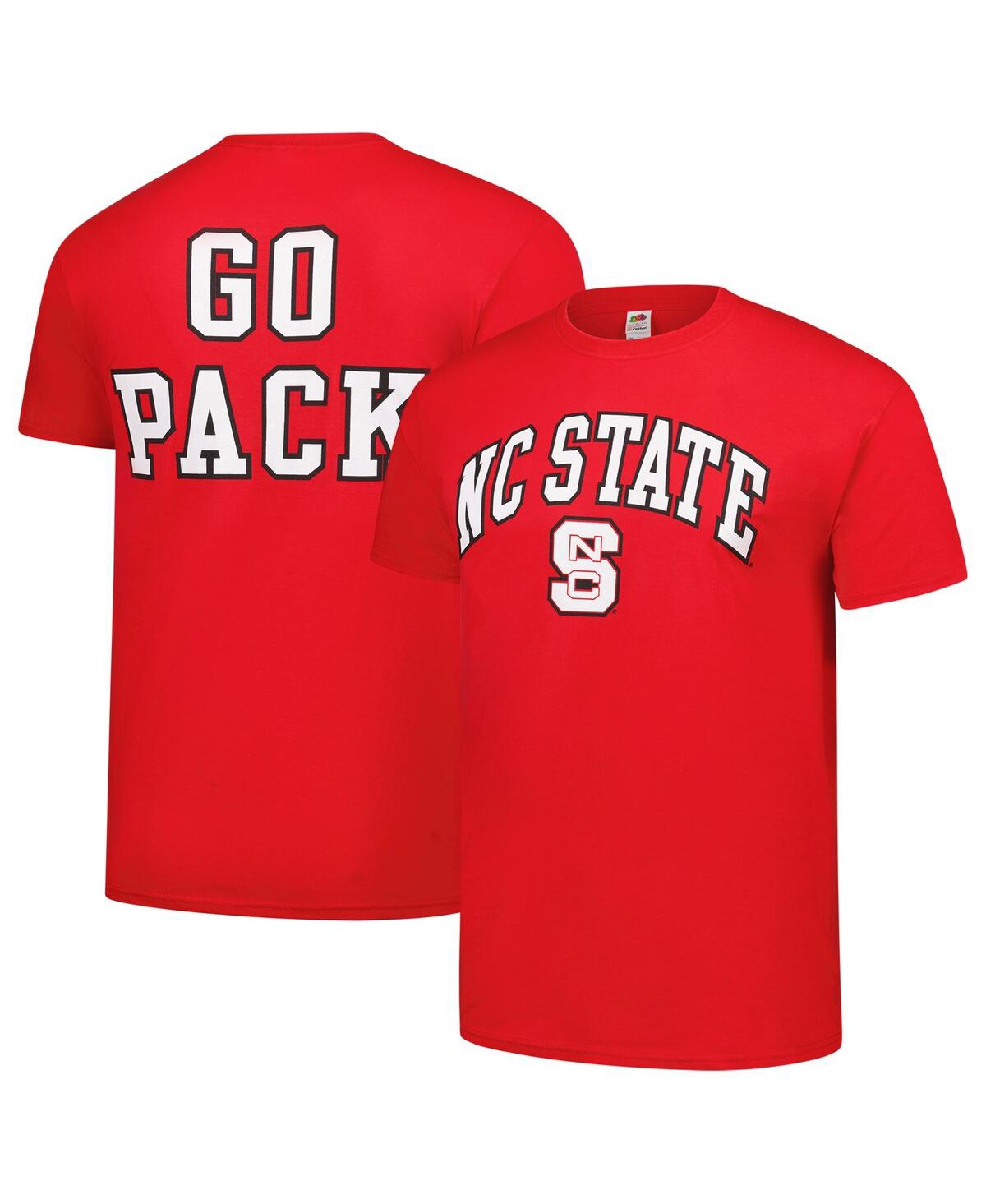 Men's Red Nc State Wolfpack Basic Stacked Mascot T-Shirt - Red