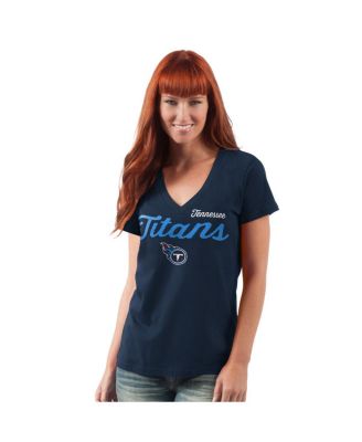 G-III 4Her by Carl Banks - Women's Navy Tennessee Titans Post Season V-Neck T-Shirt