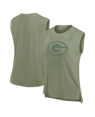 Fanatics - Women's Olive Green Bay Packers Studio Embrace Tank Top