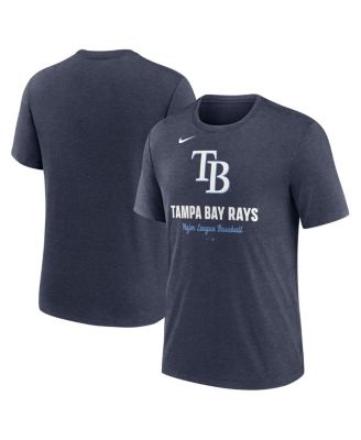 Nike - Men's Heather Navy Tampa Bay Rays Logo Tri-Blend T-Shirt
