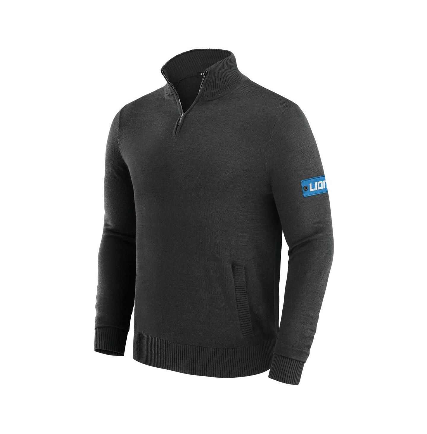 Мужской свитер J. Palmer Black Detroit Lions Franchise Quarter-Zip — фото 2