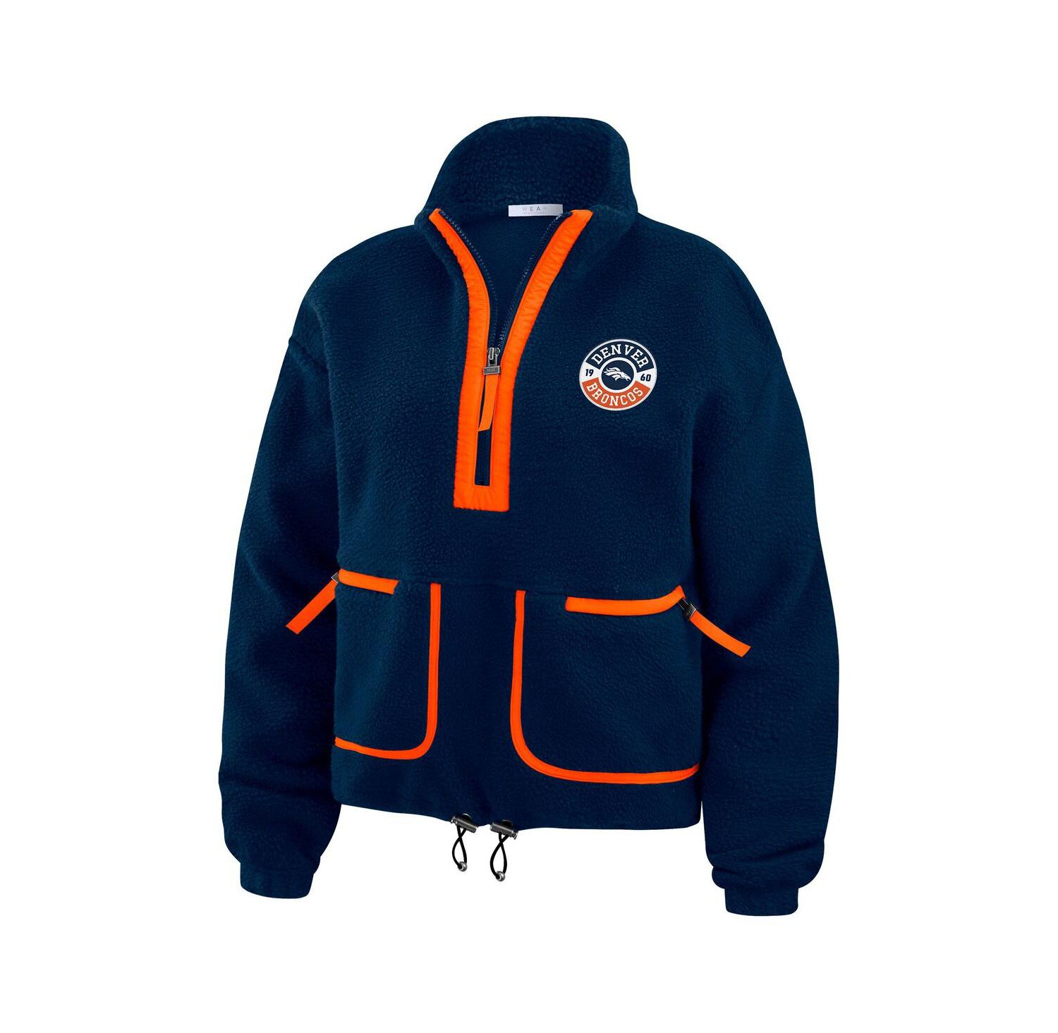 Women's Navy Denver Broncos Polar Fleece Half-Zip Jacket