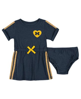 Colosseum - Baby Boys and Girls 2-Piece Navy Michigan Wolverines Xur Dress and Bloomer Set