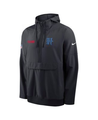 Men's Navy Houston Texans Sideline Alt Pack Anorak Half-Zip Hoodie Jacket