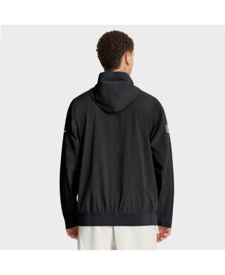 Men's Black Detroit Lions Sideline Alt Pack Anorak Half-Zip Hoodie Jacket