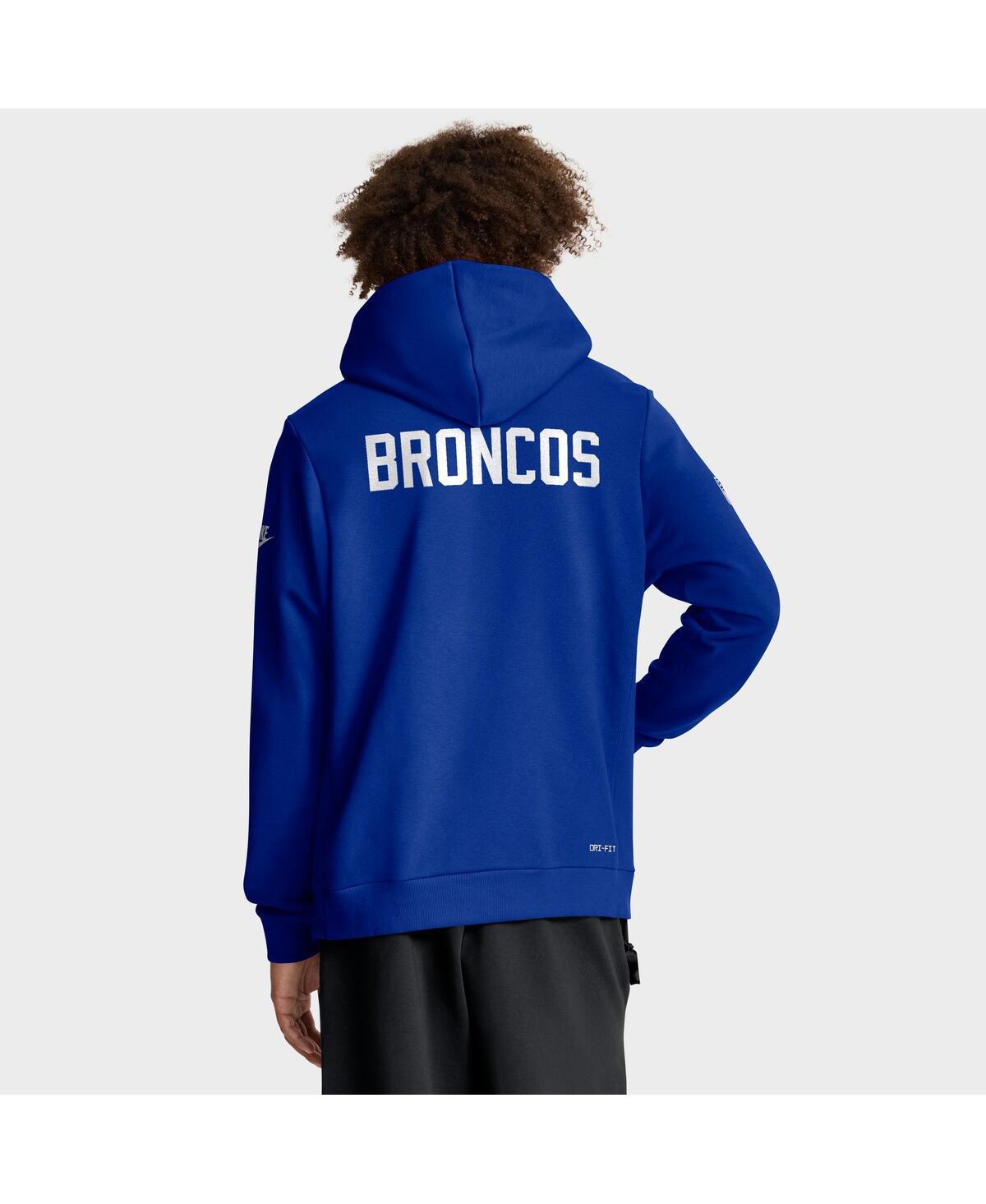 Nike Royal Denver Broncos Sideline Offensive Set Play Performance Pullover Hoodie In Blue