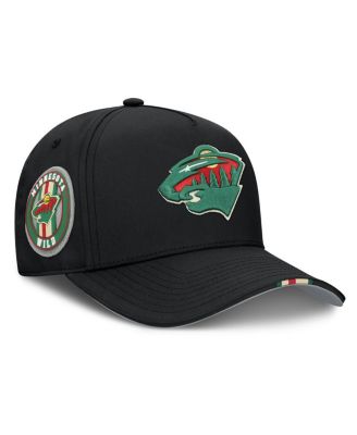 Men's Black Minnesota Wild 2025 NHL Draft Authentic Pro On-Stage Podium A-Frame Adjustable Hat