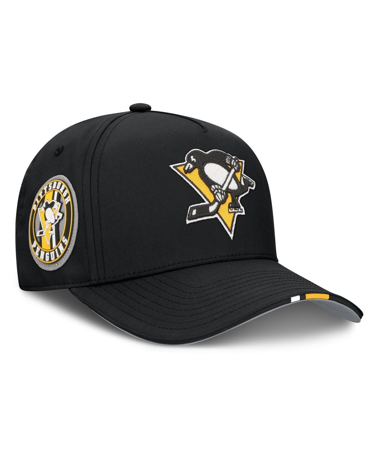 Men's Black Pittsburgh Penguins 2025 Nhl Draft Authentic Pro On-Stage Podium A-Frame Adjustable Hat - Black