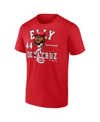 Men's Elly De La Cruz Athletic Red Cincinnati Reds Hometown Caricature T-Shirt
