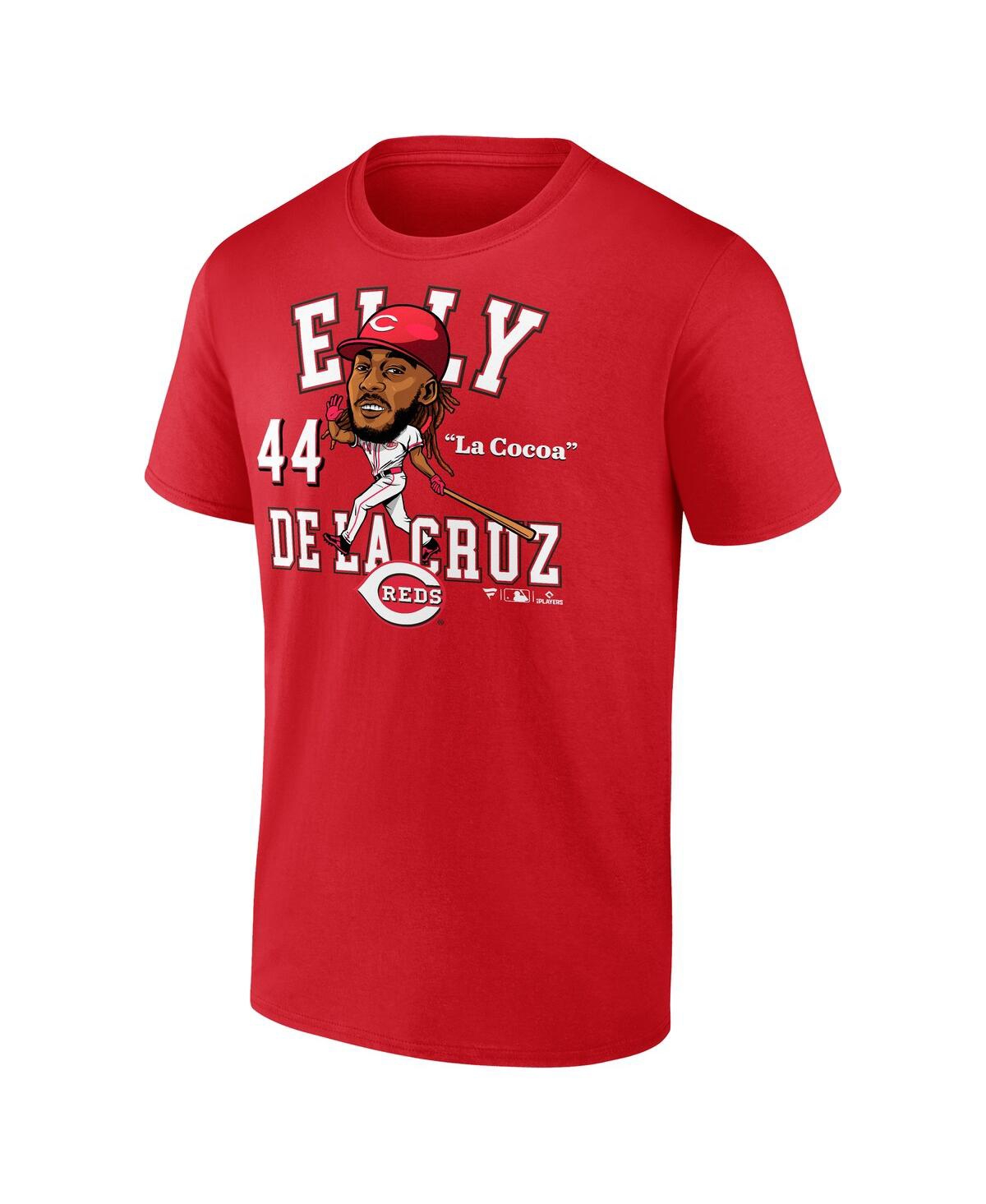 Fanatics Men's Elly De La Cruz Athletic Red Cincinnati Reds Hometown Caricature T-shirt In Red