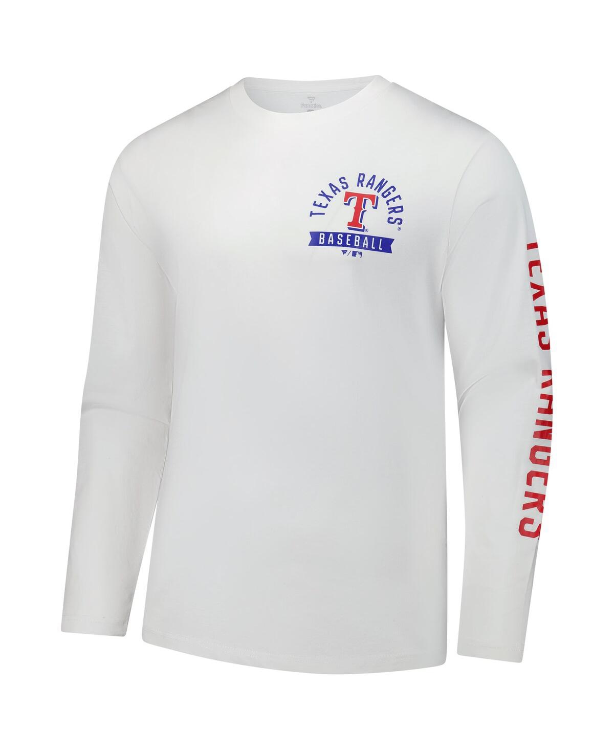 Fanatics Men's White Texas Rangers Press Box Long Sleeve T-shirt In White