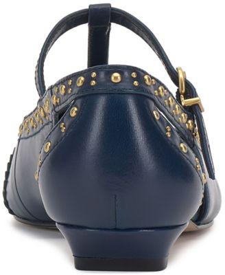 Women's Valkie Studded T-Strap Micro-Heel Mary-Jane Flats