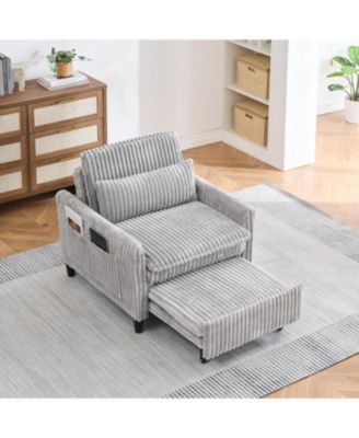 Grey Small Space Sofa Bed with Pillow