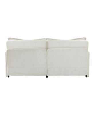 Pull-Out Corduroy Sleeper Sofa Bed w/ Storage & USB