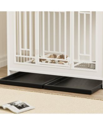 43" Dog Crate Furniture with Storage White
