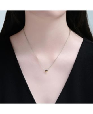 Two-Tone Sleek Heart Pendant Necklace