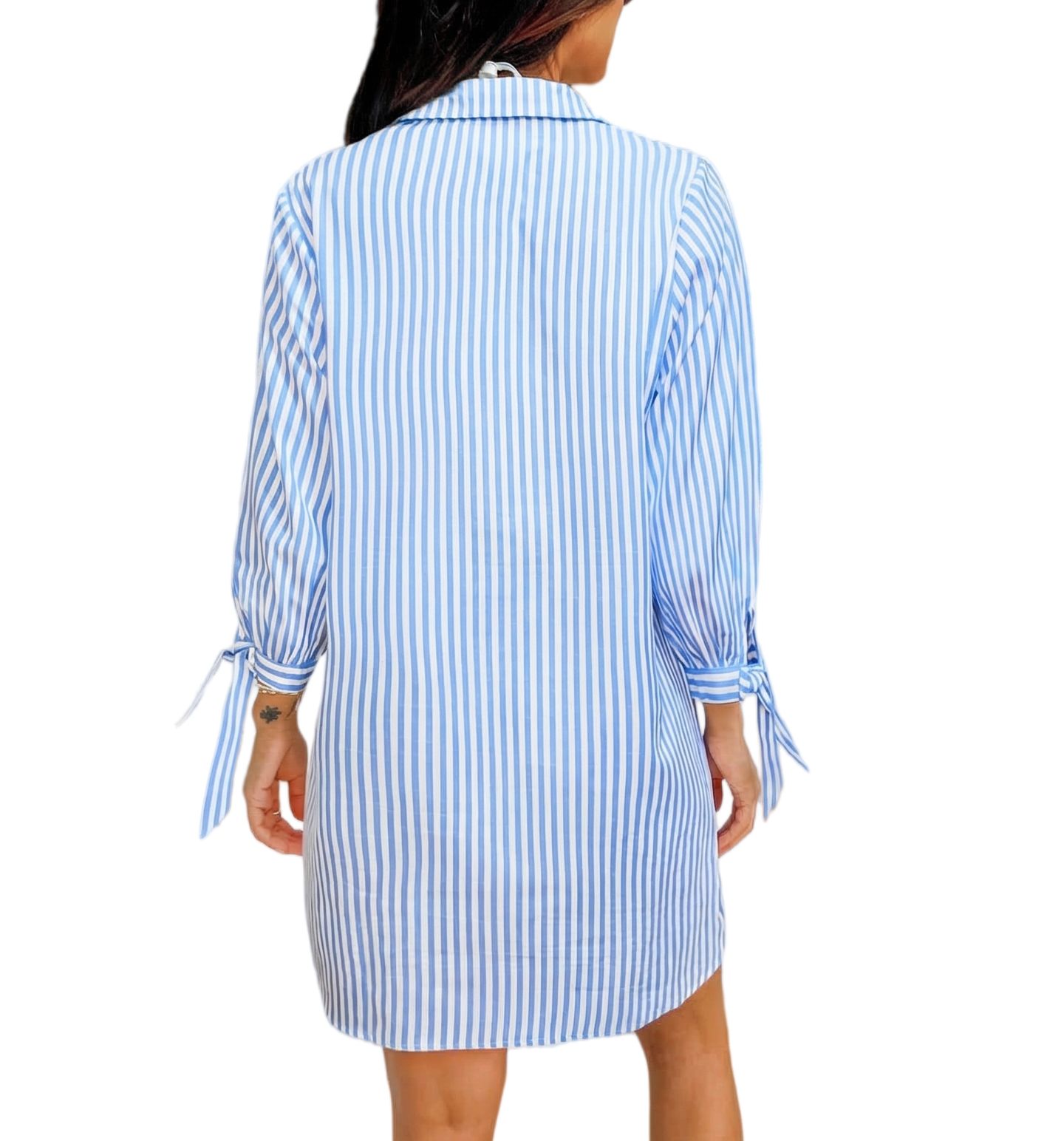 Женское платье Cupshe Sailor s Cut Striped Cover-Up, цвет: Белый — фото 2