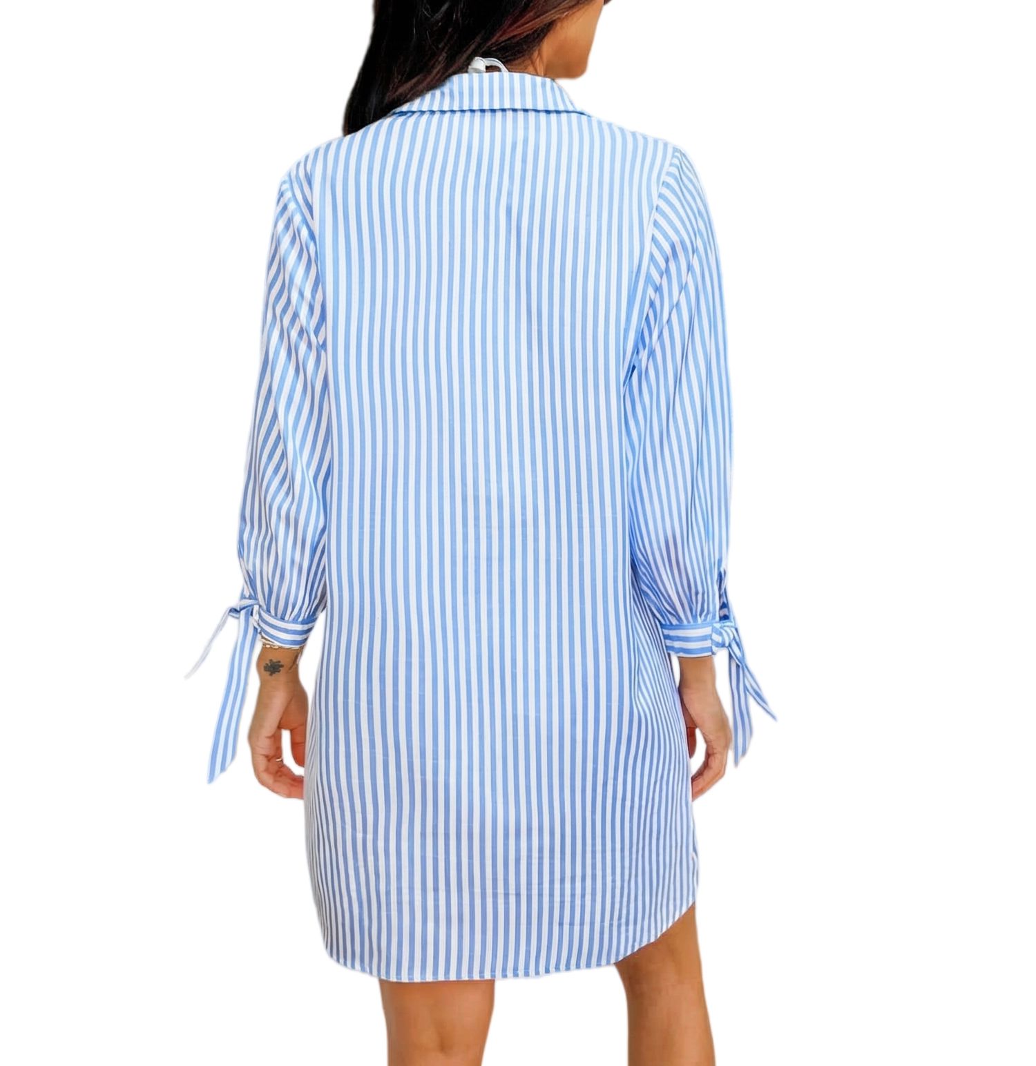 Women's Sailor s Cut Striped Cover-Up Dress
