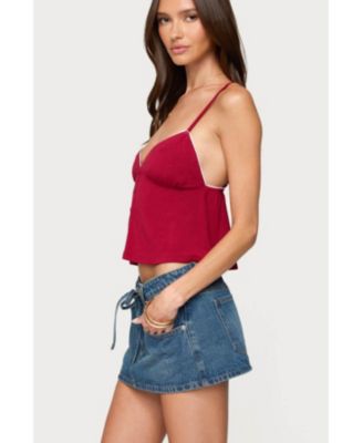 Womens Kellyn Button Contrast Babydoll Top