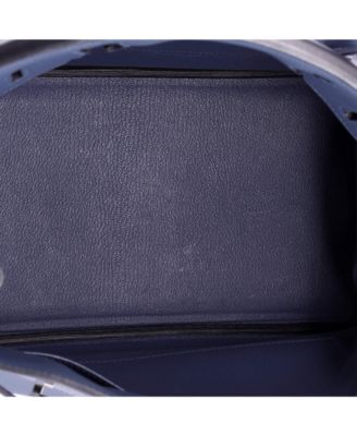 Pre-Owned Hermes Birkin 30 Handbag Blue Togo with Palladium Hardware