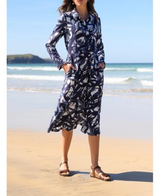 Women's Slub Jersey Shirt Midi Dress