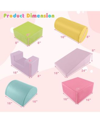 Toddler 6 PCS Climber Play Set Indoor Foam Climb & Crawl Activity Blocks w/ Cover