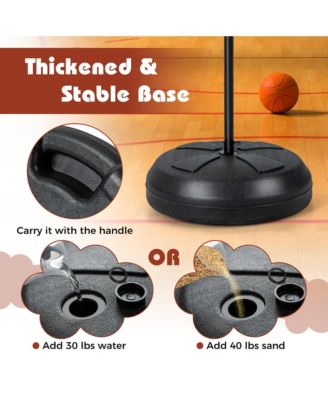 Kids 2-in-1 Basketball Hoop w/ Dart Board Double-sided Backboard & 6 Darts