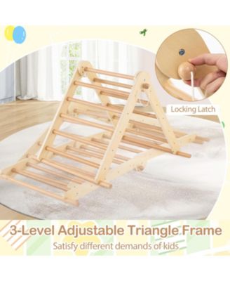 3-in-1 Pikler Triangle Climbing Set Kids Montessori Climbing Toys Wooden Climber