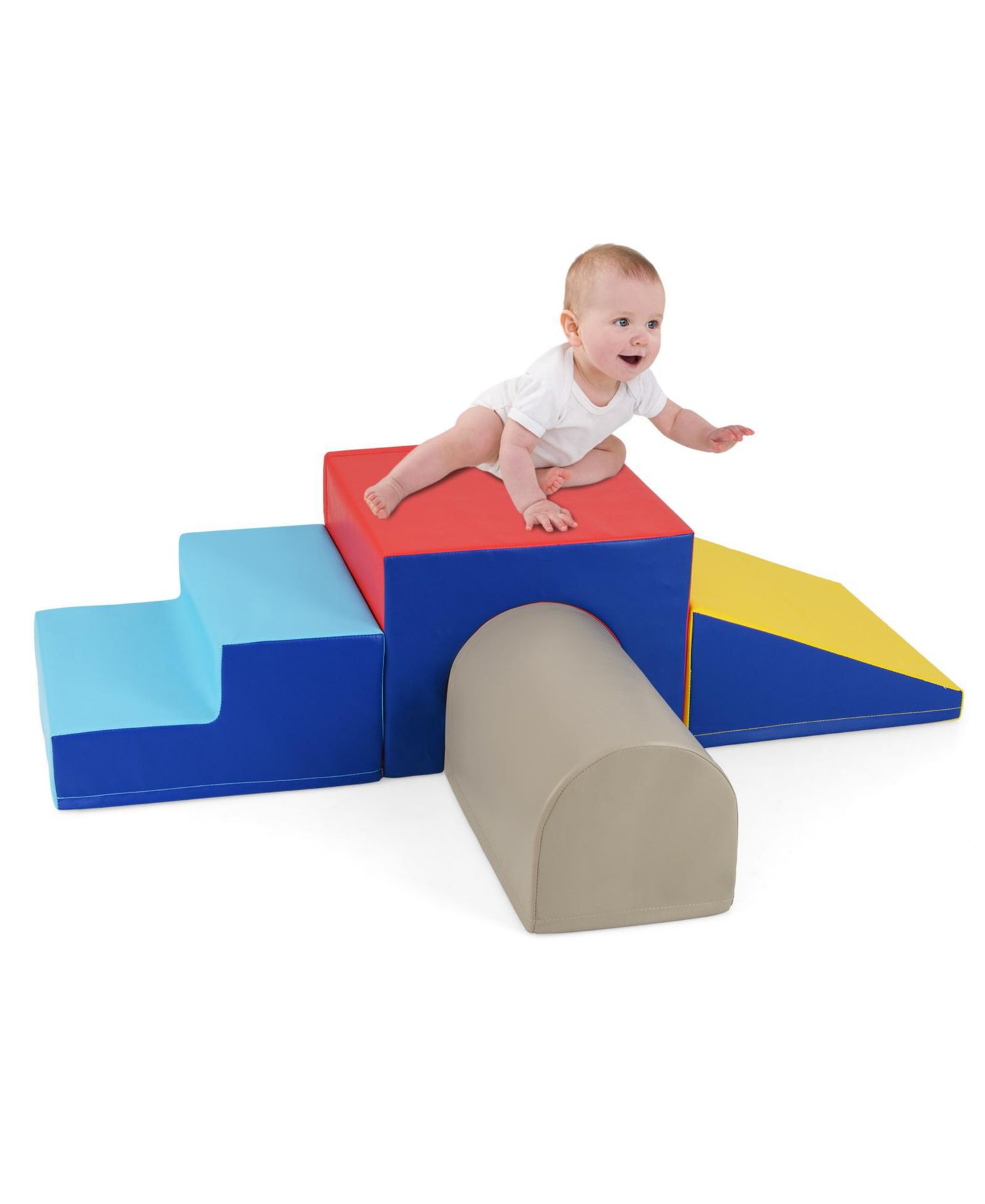 Kids Climb and Crawl Activity Playset Blocks w/ Waterproof PU Cover EPE Foam