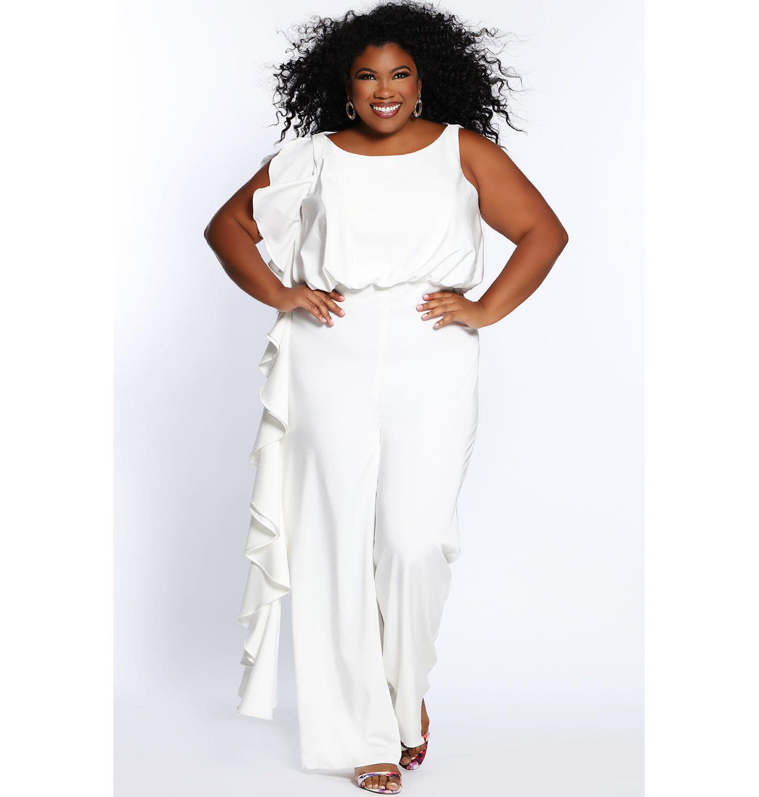 Women's Crepe Ruffle Jumpsuit