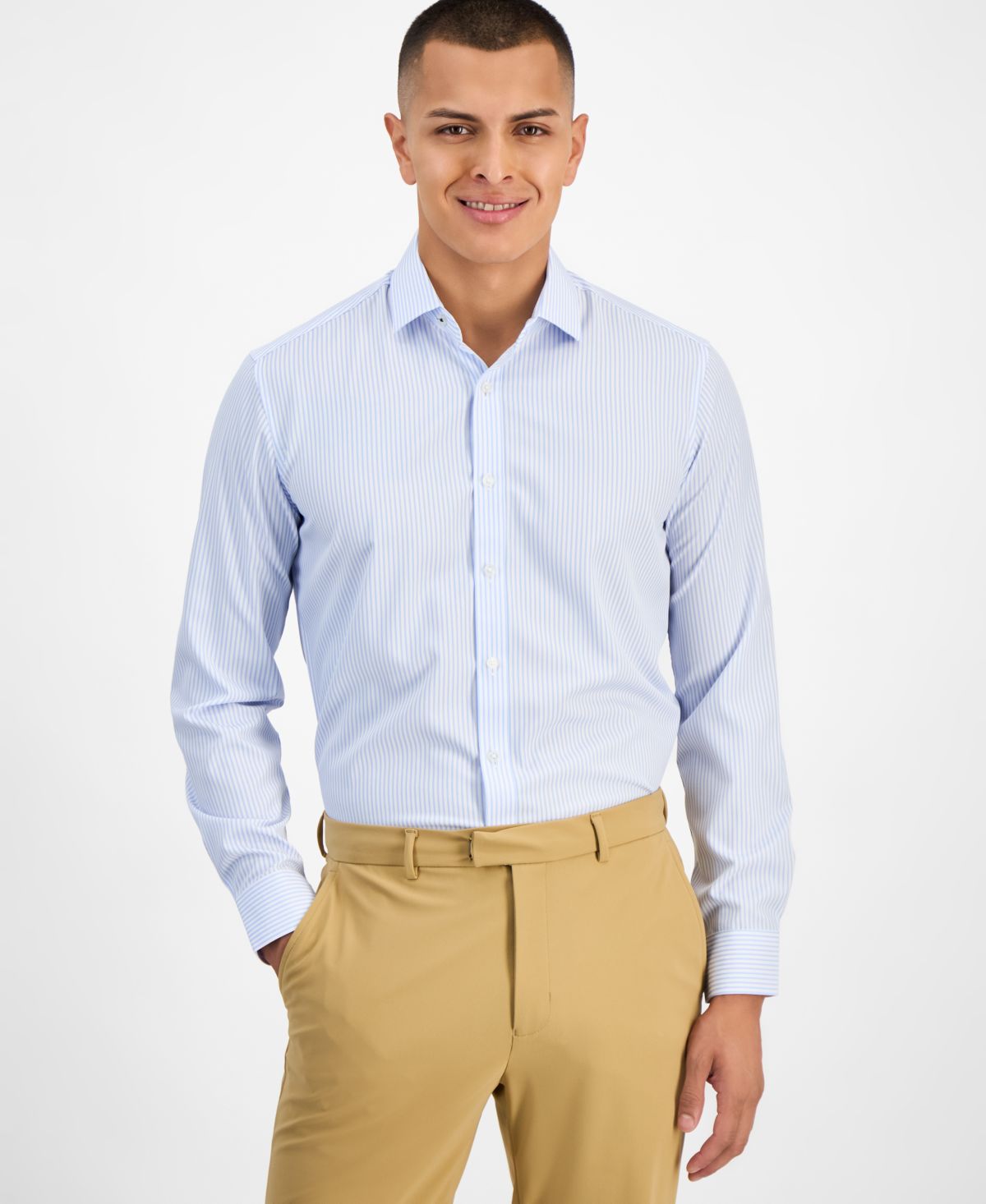 Мужская рубашка на пуговицах с четырехсторонним эластичным принтом Geo Print