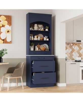 Modern Kitchen Pantry Cabinet Set of 2