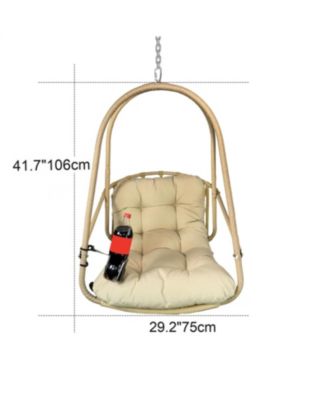 Wicker Egg Chair with Stand & Cushion