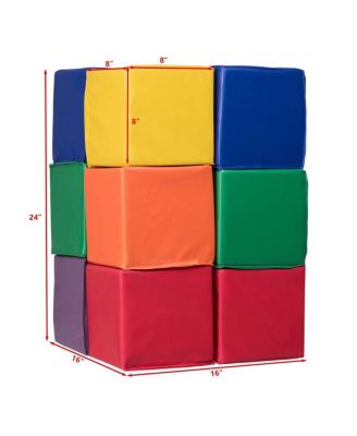 24-Piece 8'' PU Foam Big Building Blocks Colorful Soft Blocks Play Set For Kids