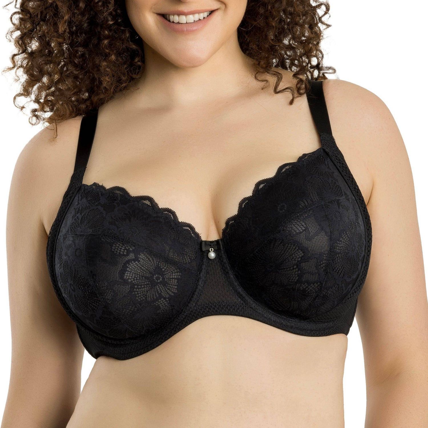 Women's Luxlacy Unlined Wired Bra, Black, 40H