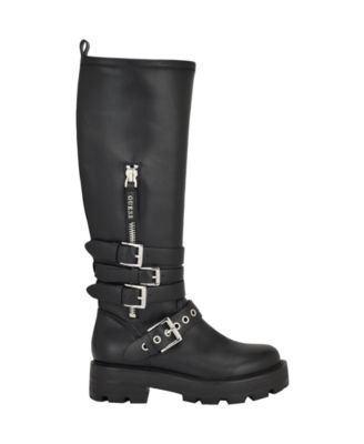 Women's Yanky Tall Buckled Moto Lug Boots